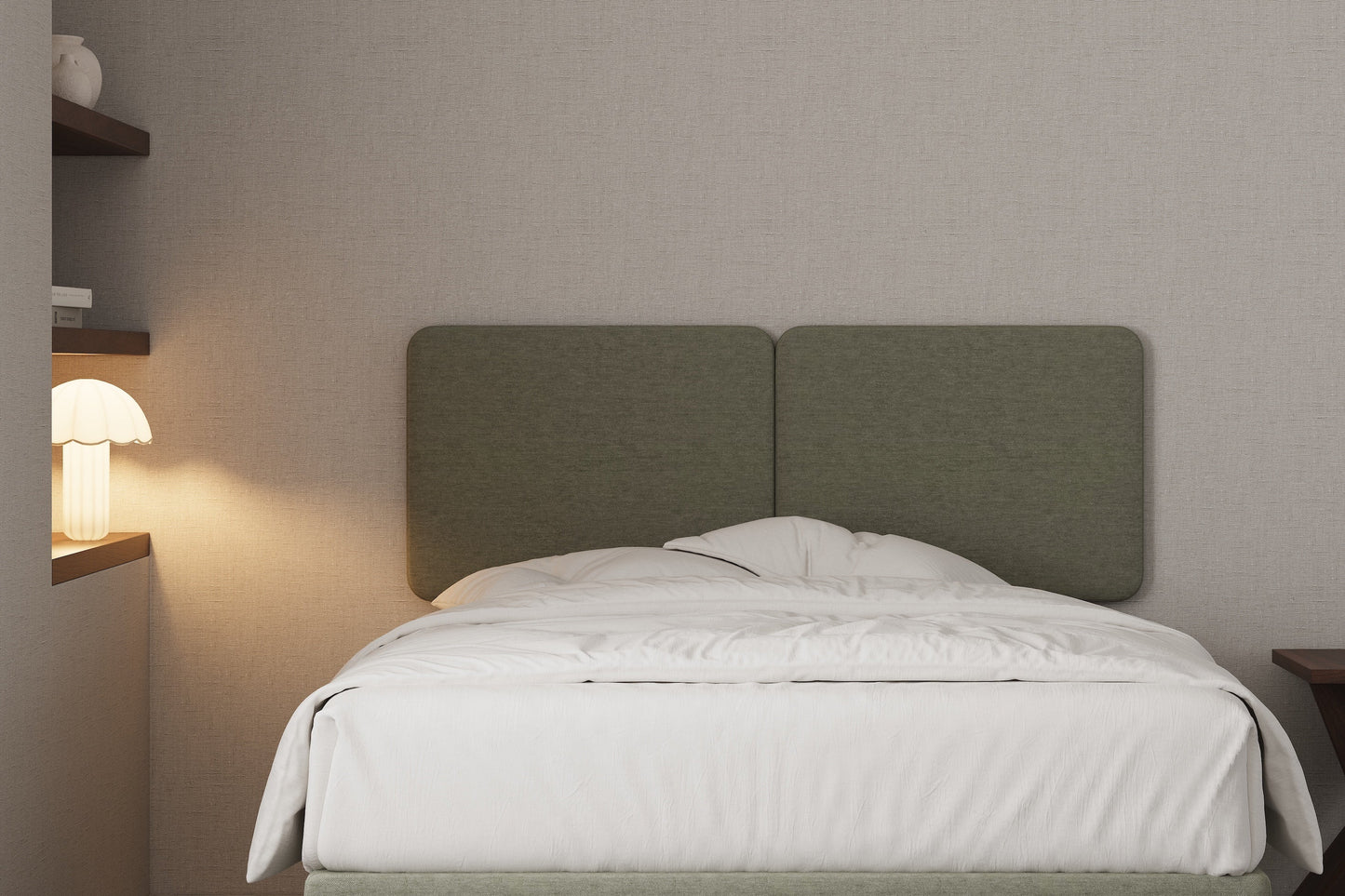 Pair Above wall hung headboard